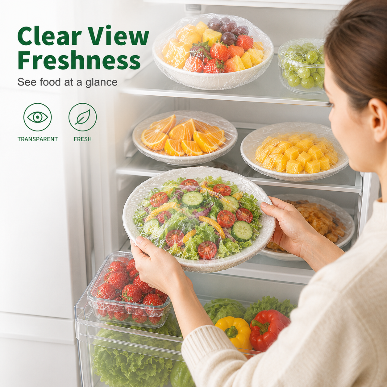 ⏳¡ÚLTIMO DÍA DE OFERTA, SOLO $0.069! 🔥Cubiertas Desechables Elásticas para Alimentos, Tazones y Platos
