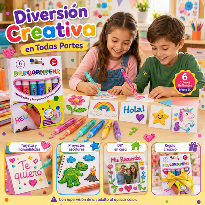 🎄🥳 ¡HOT SALE 2026! ¡MÁS DE 50.000 VENDIDOS! ✨ Rotuladores mágicos con efecto popcorn – activados por calor, crean dibujos 3D hinchados | Perfectos para manualidades infantiles