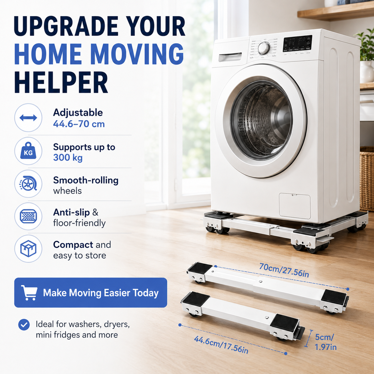 ⏳¡OFERTA POR TIEMPO LIMITADO!⏰Soportes de rodillos extensibles para mover muebles y electrodomésticos pesados sin dañar el suelo