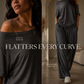 Conjunto de 2 Piezas Top Hombros Descubiertos y Pantalón para Mujer