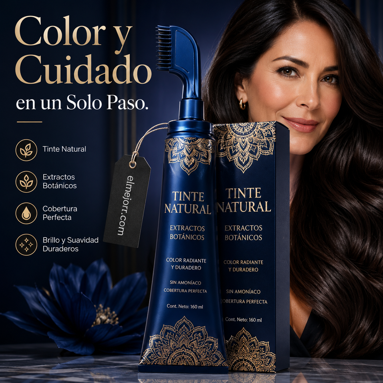 🌿💆‍♀️ Peine Tinte Capilar Herbáceo – Coloración Casera, Fácil Aplicación y Cabello Radiante en Minutos ✨🎨