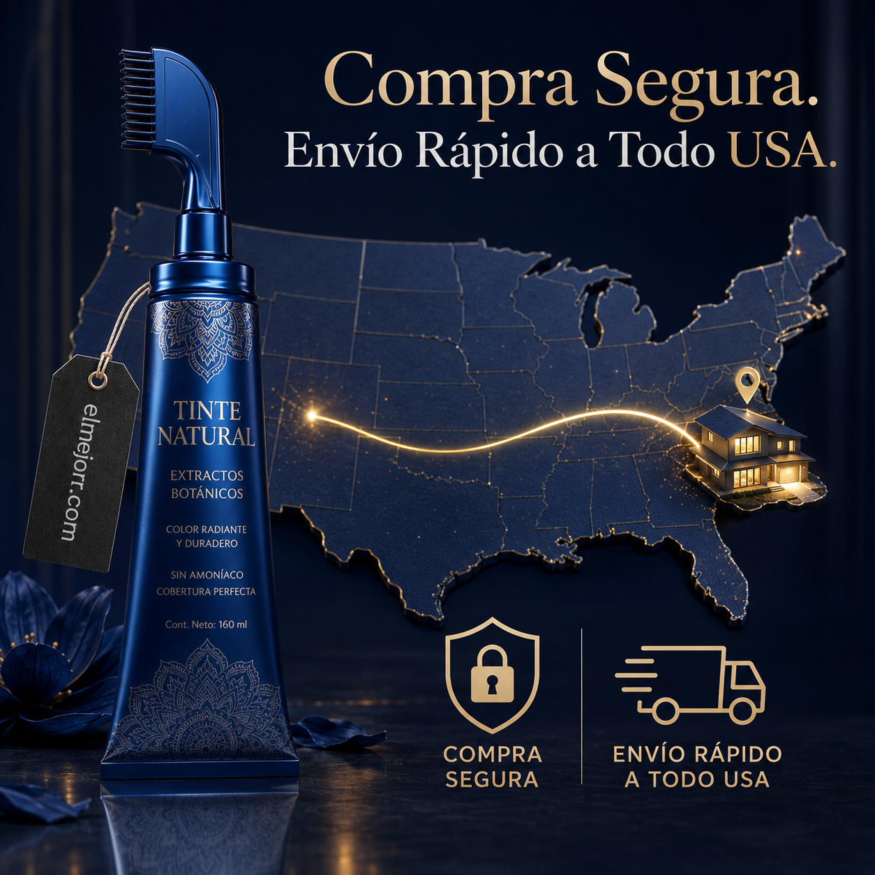 🌿💆‍♀️ Peine Tinte Capilar Herbáceo – Coloración Casera, Fácil Aplicación y Cabello Radiante en Minutos ✨🎨