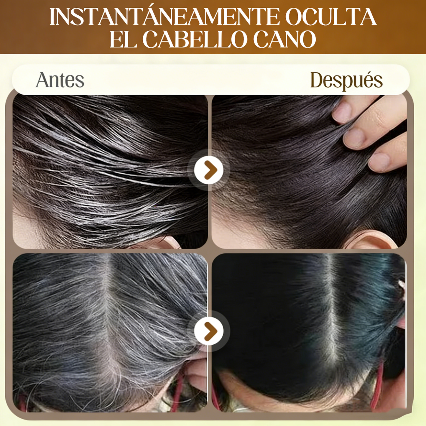 Peine para cubrir canas al instante