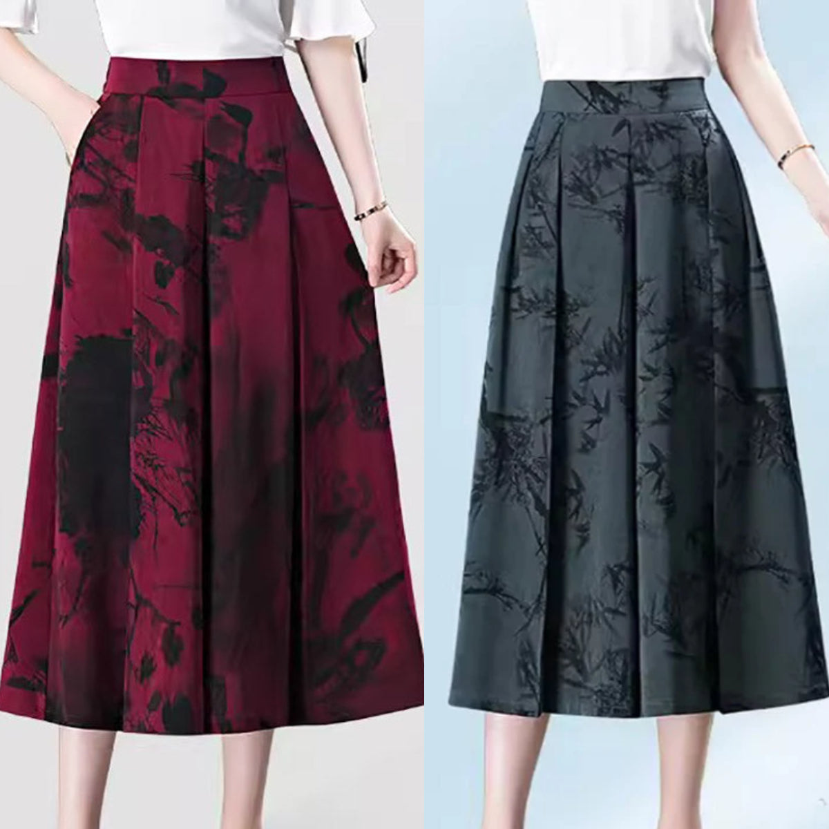 ✨Sé una mujer elegante 🌺 Elegantes pantalones de gasa con perneras anchas
