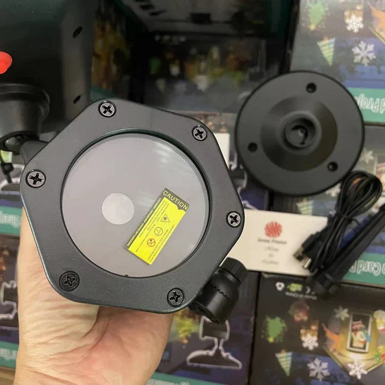 ❆ Luces solares de Navidad ❆ Luces de proyector navideñas con movimiento láser para exteriores StarTastic inalámbricas para vacacione