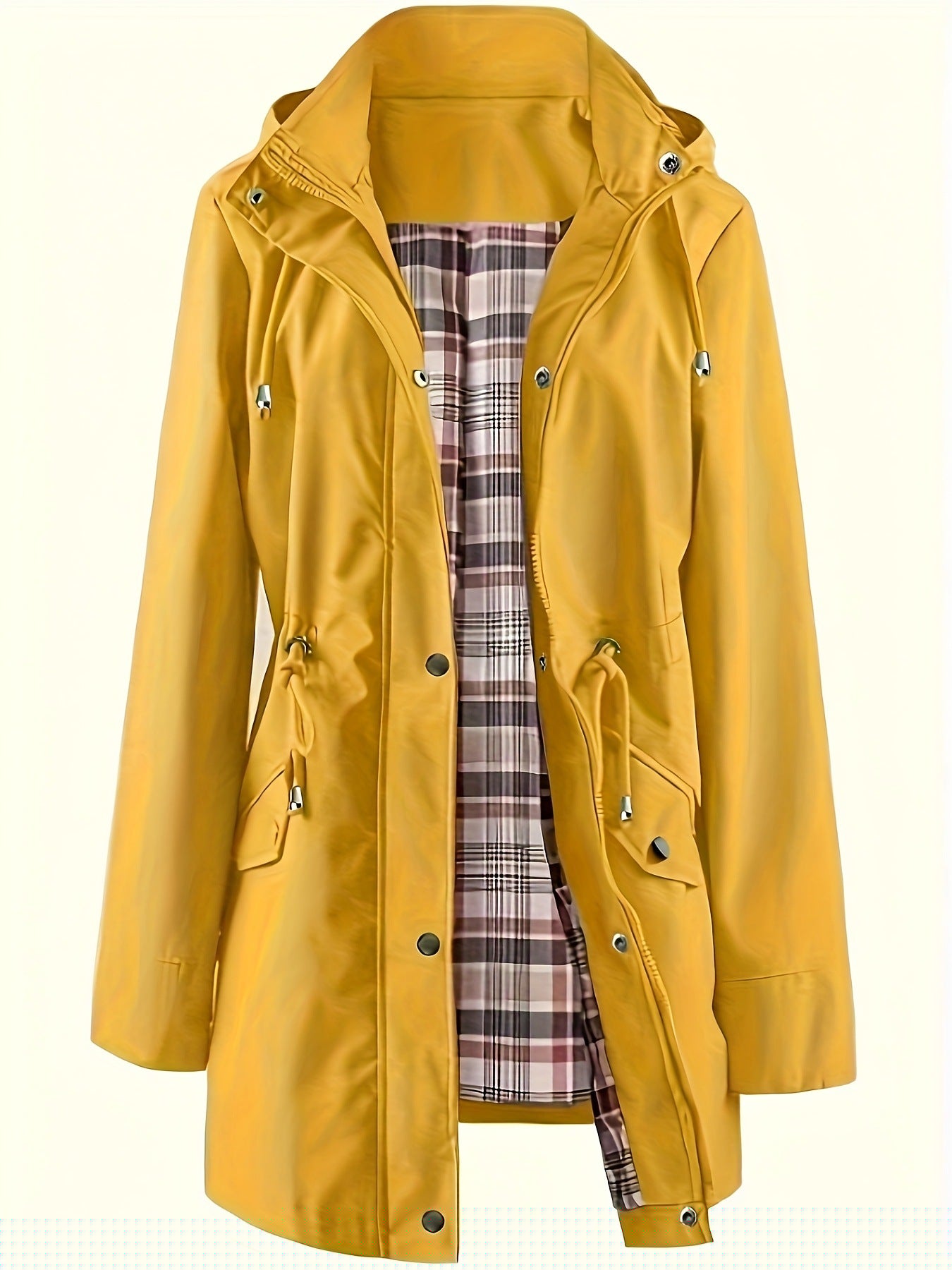Chaquetas Casual de Color Sólido, Impermeables y Cortavientos con Capucha