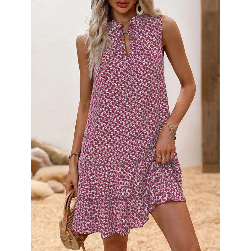 💃 Vestido con Estampado Geométrico y Moño para Mujer – Elegante, Moderno y con Estilo Effortless ✨👗