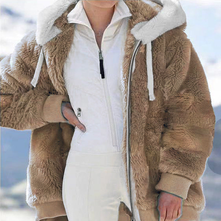 🧥 ¡60% DE DESCUENTO + ENVÍO GRATIS! ✨ Abrigo con Capucha de Forro Polar - Lana de Cordero Caliente y Resistente al Viento para Invierno Extremo ❄️🎁