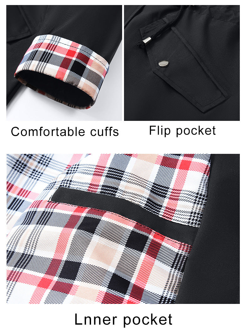 Chaqueta Impermeable para Mujer a Cuadros