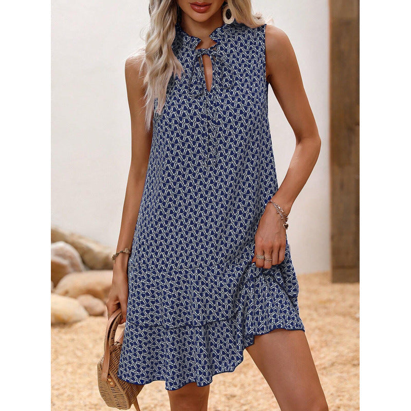 💃 Vestido con Estampado Geométrico y Moño para Mujer – Elegante, Moderno y con Estilo Effortless ✨👗