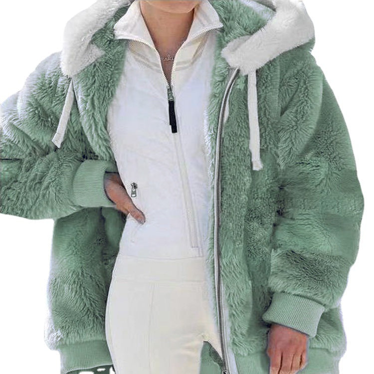 🧥 ¡60% DE DESCUENTO + ENVÍO GRATIS! ✨ Abrigo con Capucha de Forro Polar - Lana de Cordero Caliente y Resistente al Viento para Invierno Extremo ❄️🎁