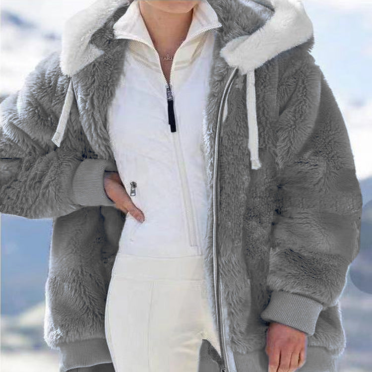 🧥 ¡60% DE DESCUENTO + ENVÍO GRATIS! ✨ Abrigo con Capucha de Forro Polar - Lana de Cordero Caliente y Resistente al Viento para Invierno Extremo ❄️🎁