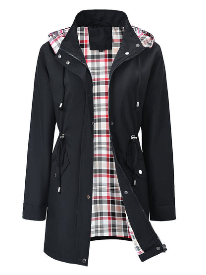Chaqueta Impermeable para Mujer a Cuadros