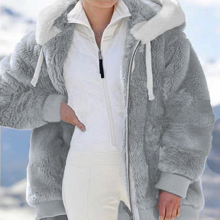 🧥 ¡60% DE DESCUENTO + ENVÍO GRATIS! ✨ Abrigo con Capucha de Forro Polar - Lana de Cordero Caliente y Resistente al Viento para Invierno Extremo ❄️🎁