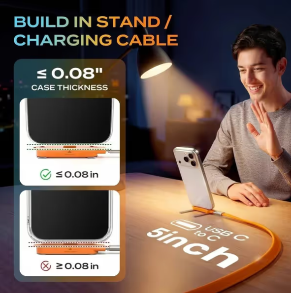 🔋⚡ Cargador Rápido 2 en 1 con Soporte 360° – Adaptador USB Plegable, Carga y Sostén tu Celular al Mismo Tiempo sin Cables Extra 📱✨
