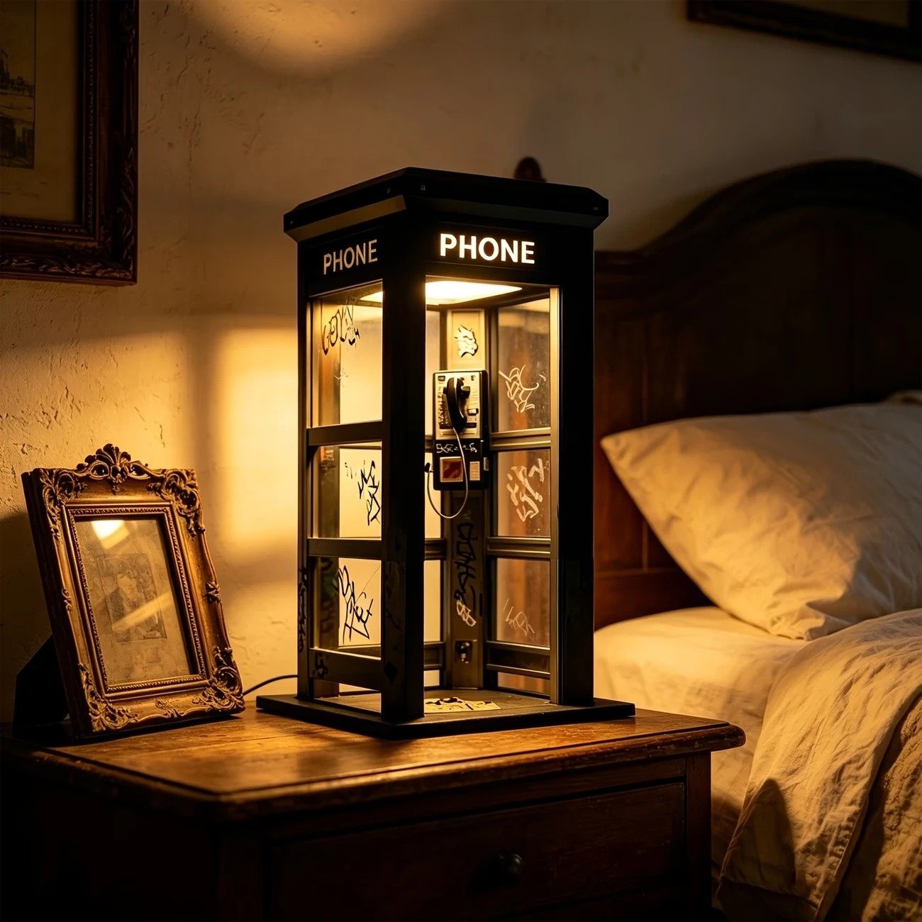 📞50% DE DESCUENTO AHORA✨Lámpara ambiental de cabina telefónica vintage