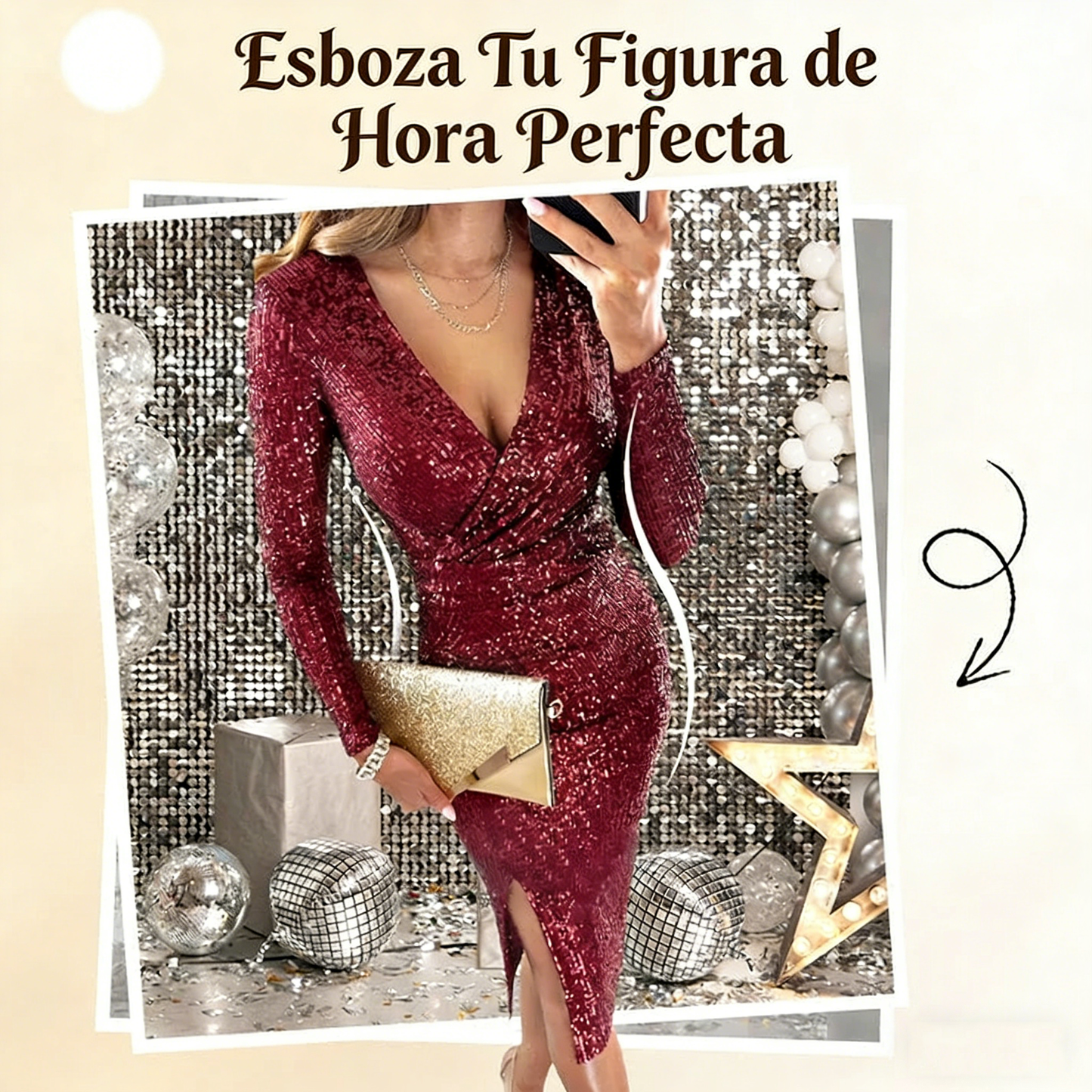 🎅🎄¡Oferta Navideña con 60% DE DESCUENTO!🔥✨¡NUEVA LLEGADA!✨ Vestido Ajustado de Lentejuelas Sexy