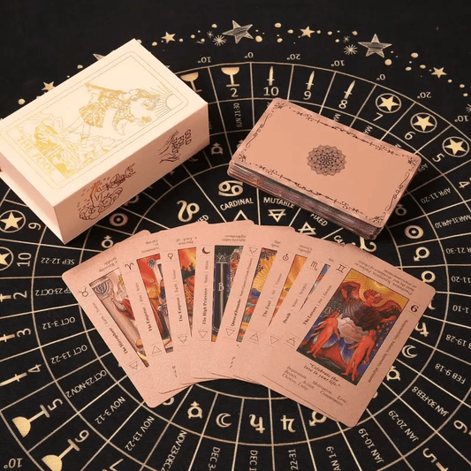 ✨Baraja de tarot Witchy Cauldron en oro rosa con libro guía🔮