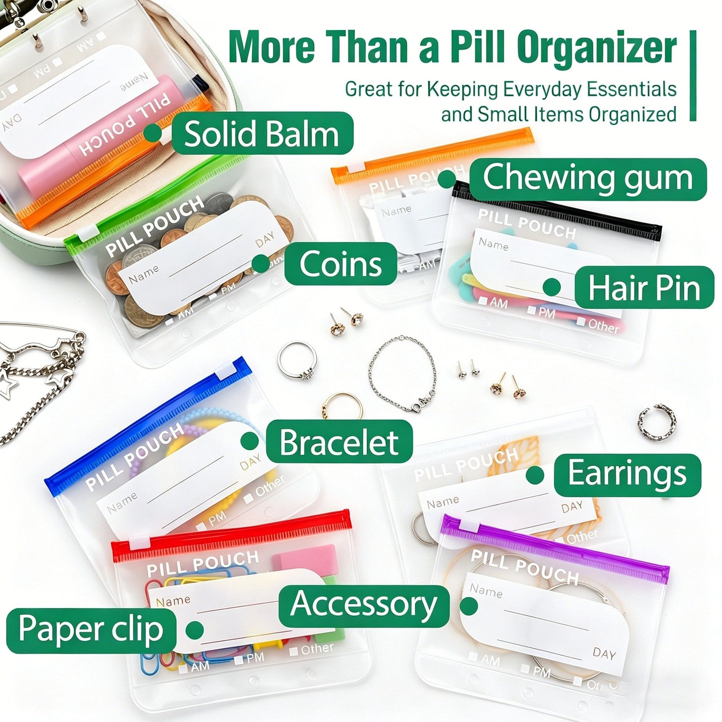 💊🌈 Pastillero A8 Impermeable 14 Colores – Diseño Carpeta Portátil, Organiza Semanalmente Pastillas, Vitaminas y Suplementos 📅✨
