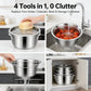 🎉 Oferta 2026 · Conjunto de cocina 3 en 1 de acero inoxidable · Rallador · Escurridor y bol