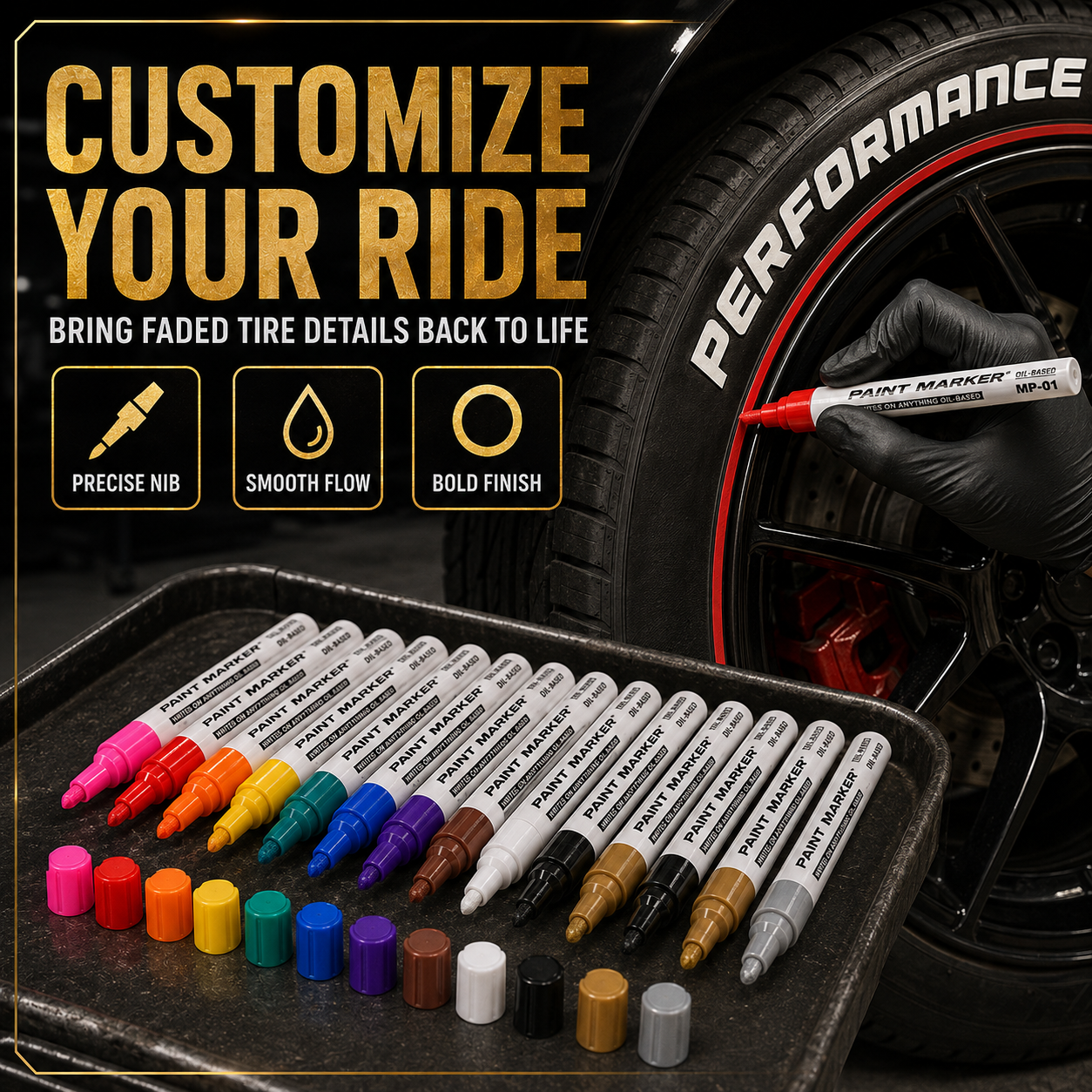⏰🔥 ¡OFERTA 50% OFF! 🚗✨ Rotuladores de Pintura para Neumáticos – Personaliza Tus Llantas con Colores Vibrantes, Resistentes al Agua y Duraderos 🎨