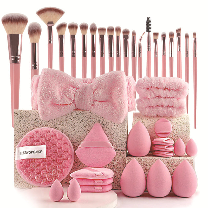 ⏰🔥 ¡50% OFF por Tiempo Limitado! 💄 Set de Brochas y Esponjas de Maquillaje Todo en Uno – Look Profesional Fácil ✨