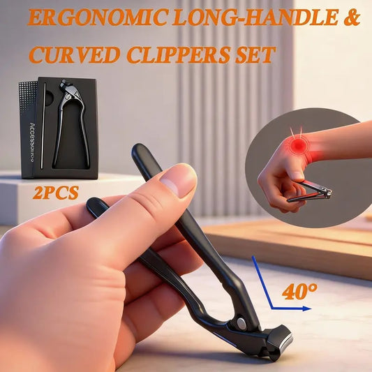 ✂️ Cortauñas Curvo Negro – Ergonómico y Fácil para Personas Mayores 🖤