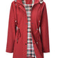 Chaquetas Casual de Color Sólido, Impermeables y Cortavientos con Capucha