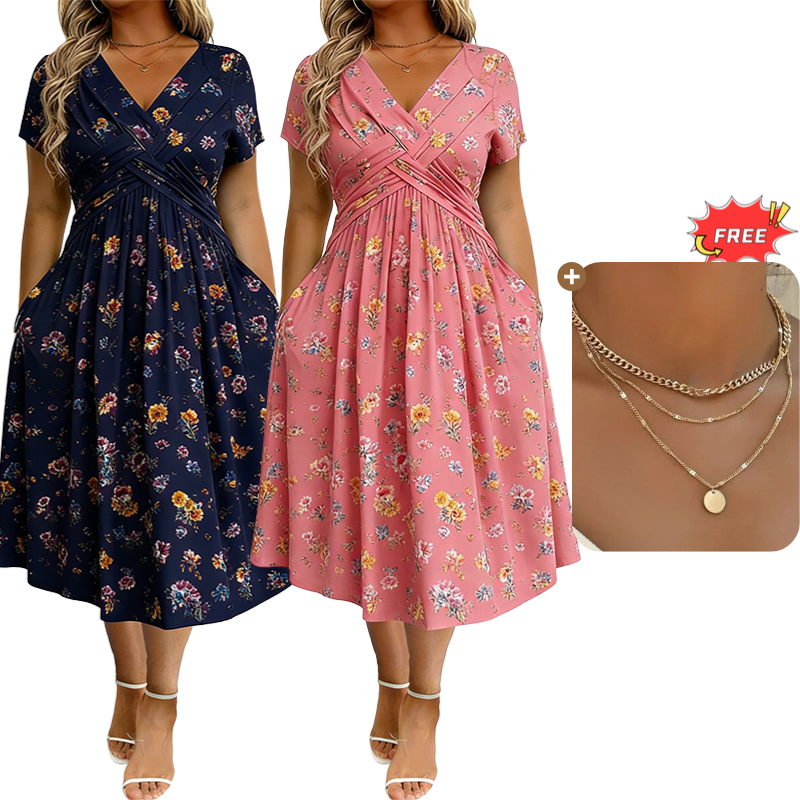 👗🔥 ¡OFERTA 50% OFF! Vestido Floral de Mujer con Escote en V – Elegante, Favorecedor y Perfecto para Cualquier Ocasión ✨
