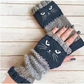 🎁COMPRA 1 Y LLÉVATE 1 GRATIS🐱Guantes Tejidos Sin Dedos con Motivo de Gato