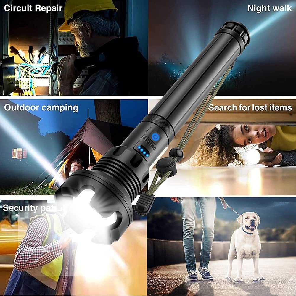 🔥🔦 ¡50% DE DESCUENTO! Linterna Láser Táctica Recargable LED — 160,000 Lúmenes ⚡ Súper Potente & Ultra Brillante | ¡Envío Gratis!