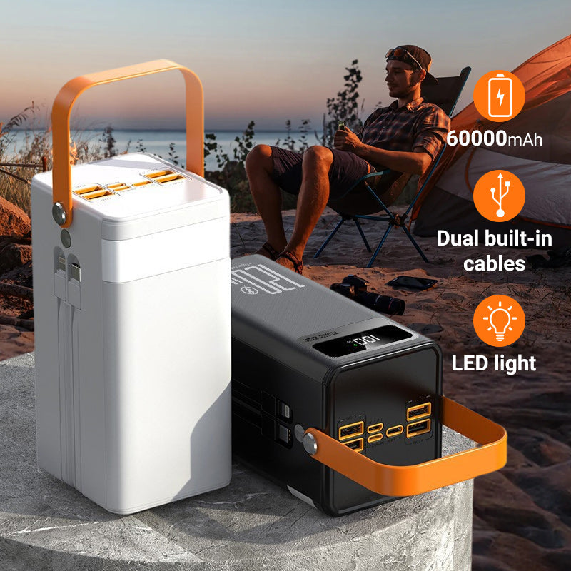 Batería Externa Portátil de Carga Rápida para Exteriores con Luz LED