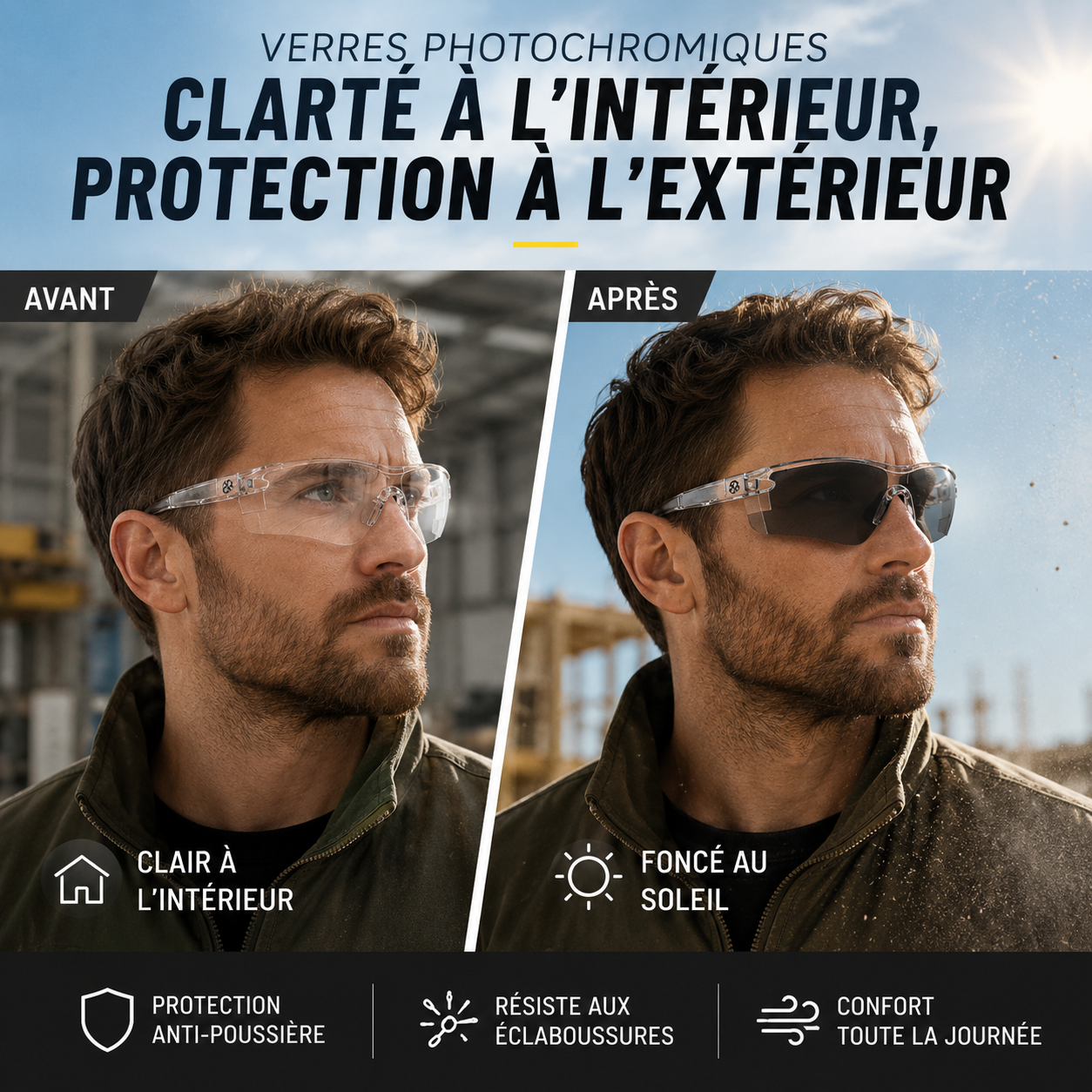 🔥🎁¡Nuevo 50% DESCUENTO!🔥 Gafas de Protección Elegantes para Conducción Diurna y Nocturna
