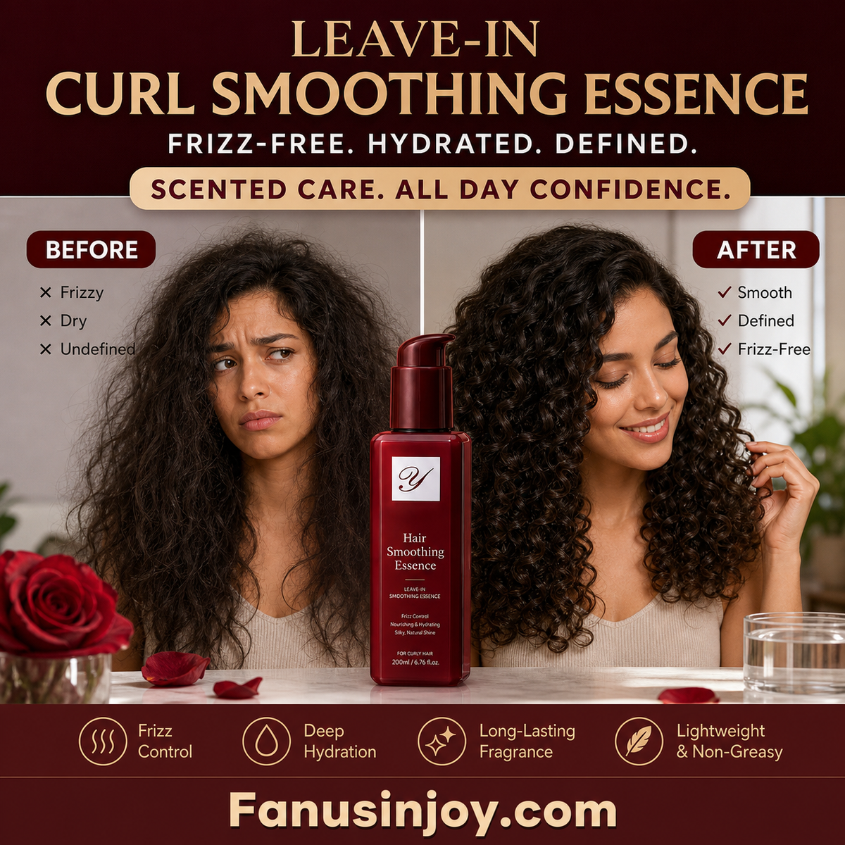 🔥¡50% DE DESCUENTO! 👱‍♀️Acondicionador Nutritivo Sin Enjuague Antifrizz · Cabello Suave y Brillante