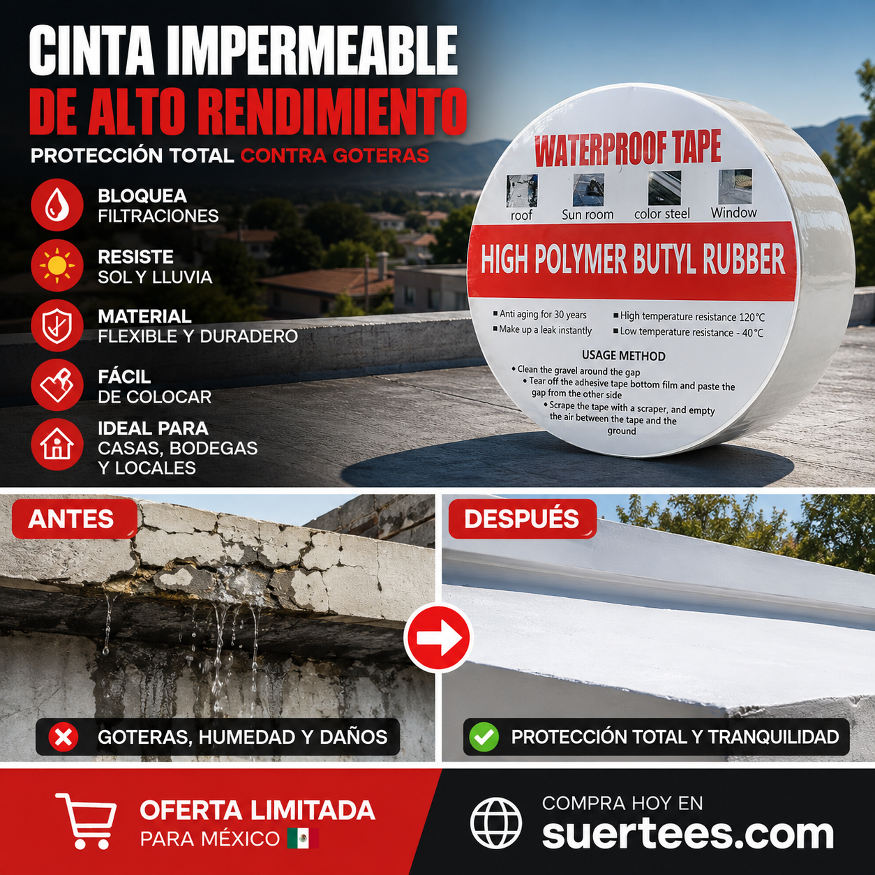 Cinta Impermeable de Papel de Aluminio de Alta Resistencia