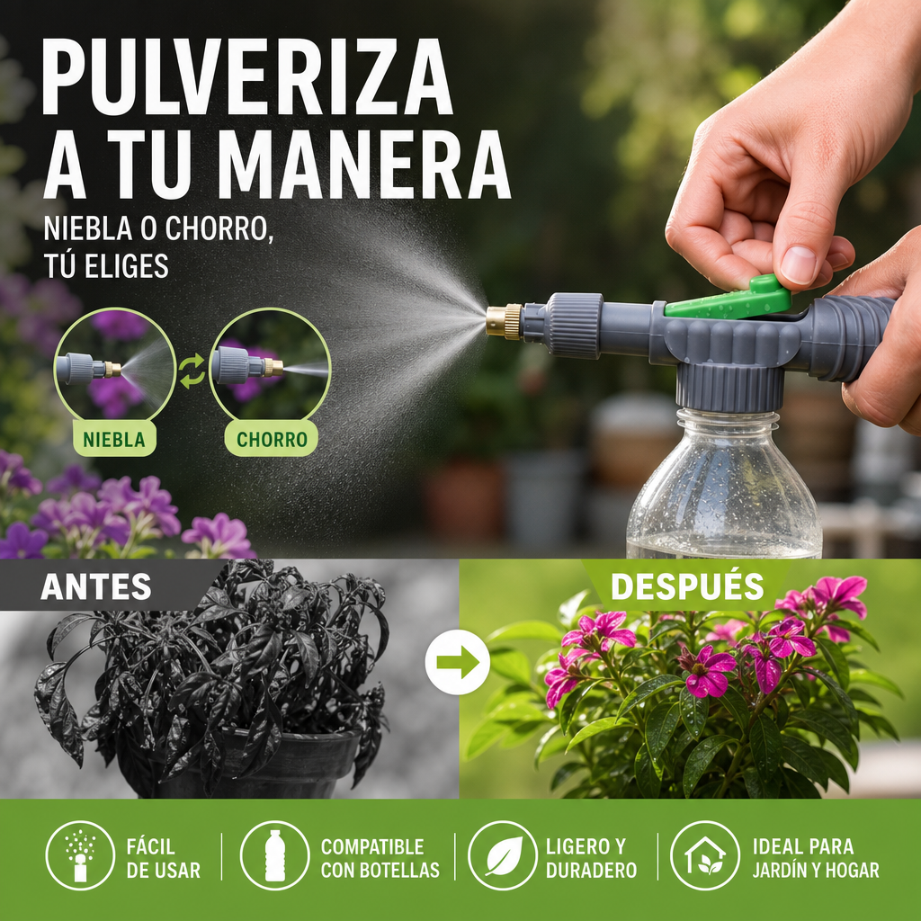 Pulverizador Manual para Botella con Boquilla Ajustable