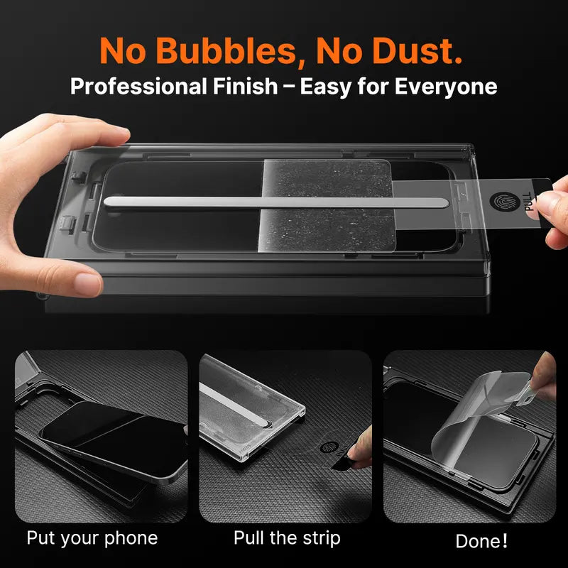 📱Compra 1 y Llévate 1 Gratis✨ Protector de Pantalla de Cristal Templado HD / Anti-Espía con Instalación Automática de Eliminación de Polvo