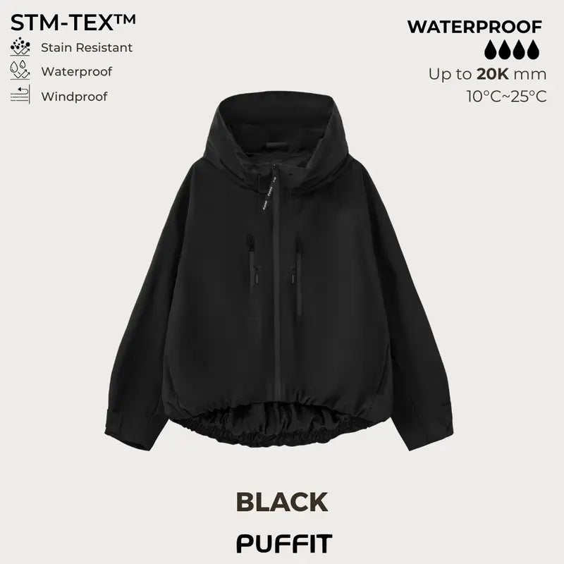 📢📢¡50% DE DESCUENTO! ⏰ Chaqueta Impermeable Oversized de Ala Ancha con Capucha, Dobladillo Abullonado y Puños Ajustables