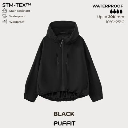 📢📢¡50% DE DESCUENTO! ⏰ Chaqueta Impermeable Oversized de Ala Ancha con Capucha, Dobladillo Abullonado y Puños Ajustables