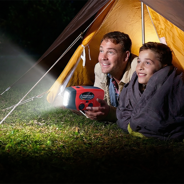 🎉 ¡50% DE DESCUENTO AHORA! 📻 Radio de Emergencia Solar Portátil y Manivela – Luz LED y NOAA ✨