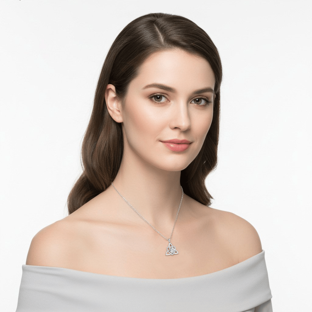 Collar de Corazón con Nudo Celta de la Trinidad✨ Dije de Piedra de Nacimiento