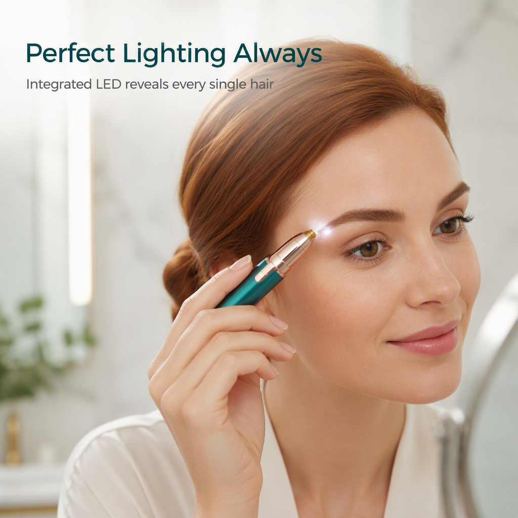 ⏳ Oferta por tiempo limitado ⏰ Depiladora eléctrica de cejas con luz LED, recargable por USB y de precisión