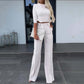 Conjunto Elegante de Crop Top y Pantalón Palazzo para Mujer