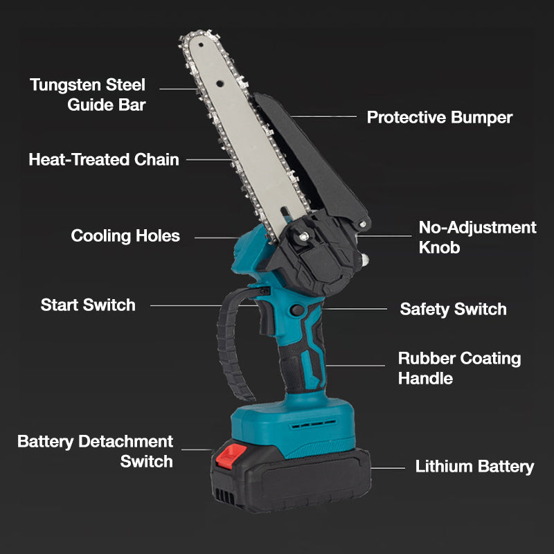 🔥Promoción por Tiempo Limitado 55% OFF🔥Motosierra Mini Inalámbrica de 6 Pulgadas con 2 Baterías