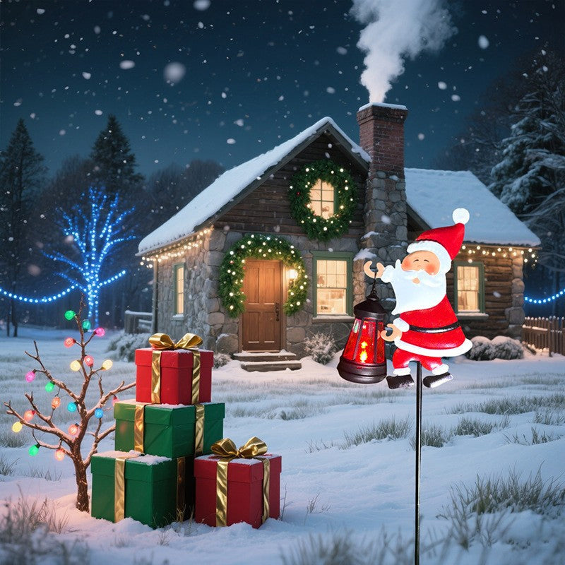 ⏳🔥¡50 % DE DESCUENTO POR TIEMPO LIMITADO! ⏰ Luz de estaca de jardín de Santa Claus alimentada por energía solar
