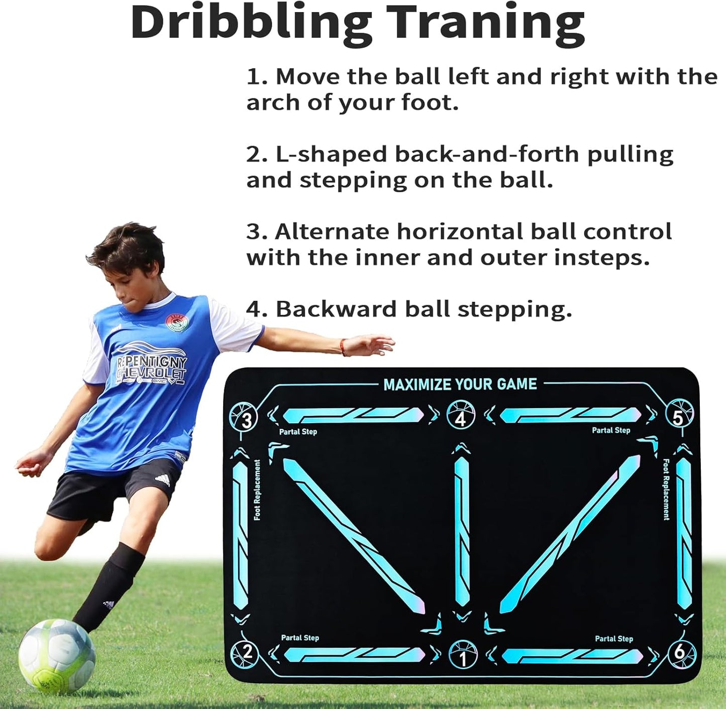 💖💖50% de DESCUENTO ⚽🎯Tapete de entrenamiento de fútbol antideslizante y silencioso para todos los niveles.
