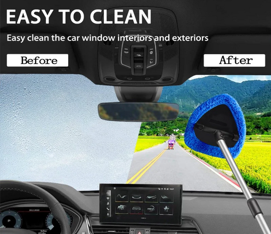 🚗 Herramienta de Limpieza de Parabrisas | Extensible, 180° Rotativo, Microfibra Sin Rayas ✨ Ideal para Auto y Hogar