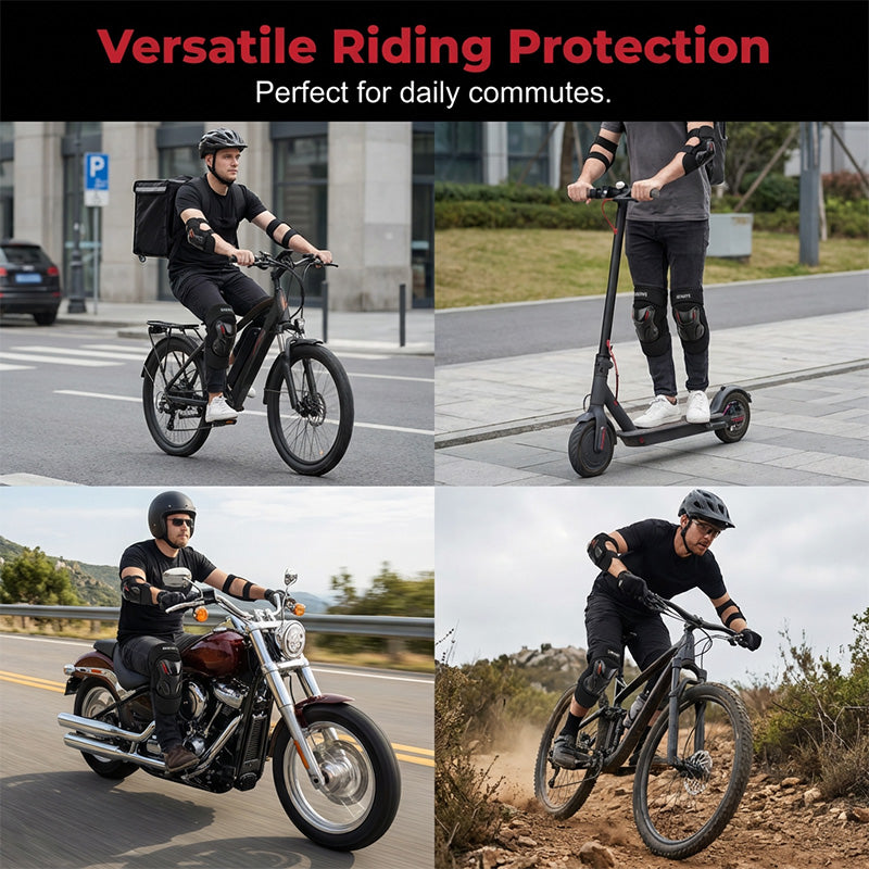 Set de Rodilleras y Coderas Articuladas para Motocicleta y Ciclismo