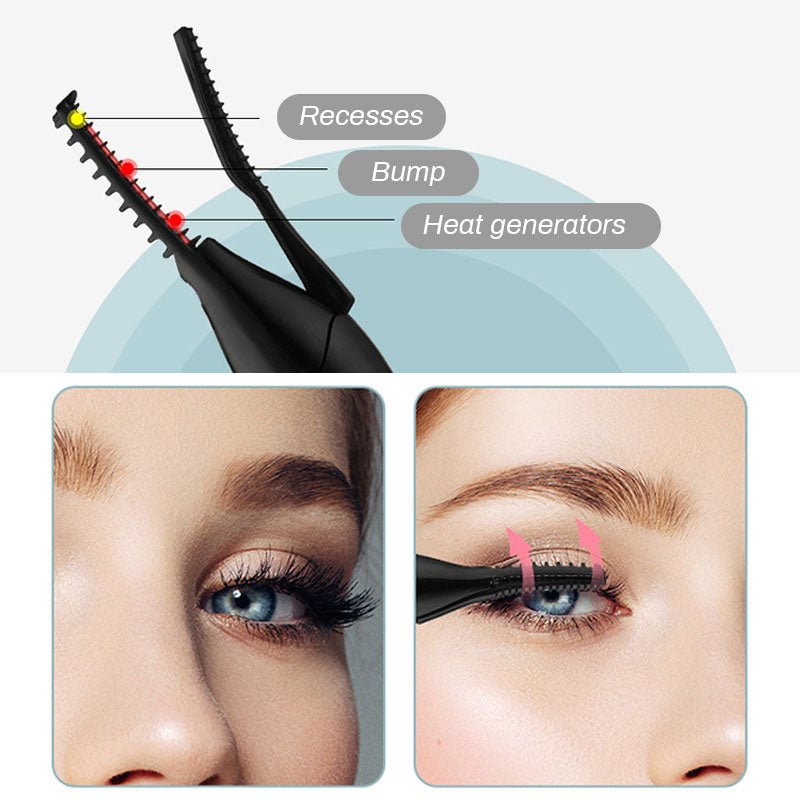 Rizador eléctrico de pestañas para un look glamuroso al instante