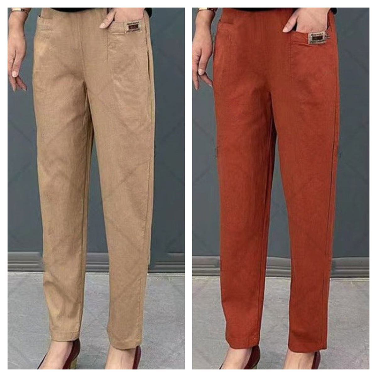 🎁Envío gratuito al comprar tres!⏳Pantalones Harem de algodón cómodos con cintura elástica para mujer